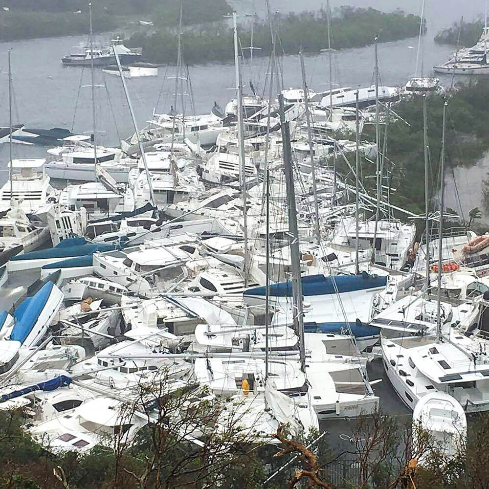 Yachts Destroyed in Paraquita Bay in Tortola BVI