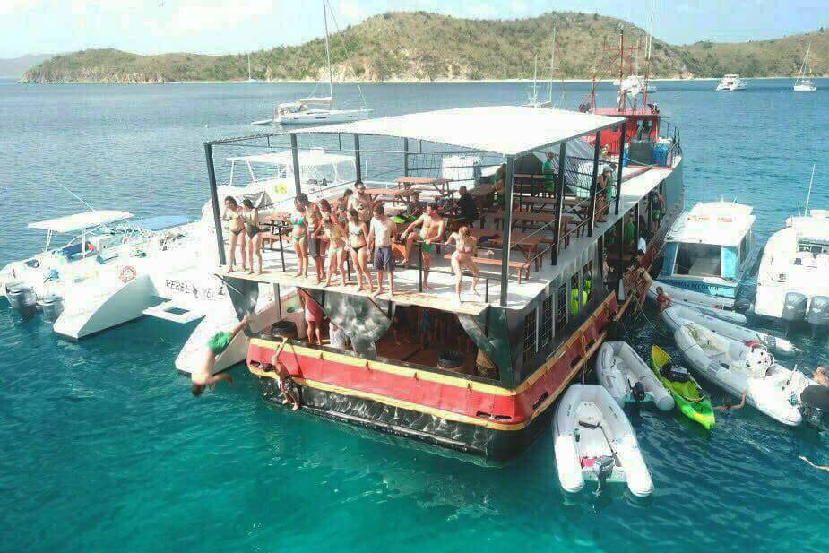 Willy T Floating Bar Peter Island BVI.
