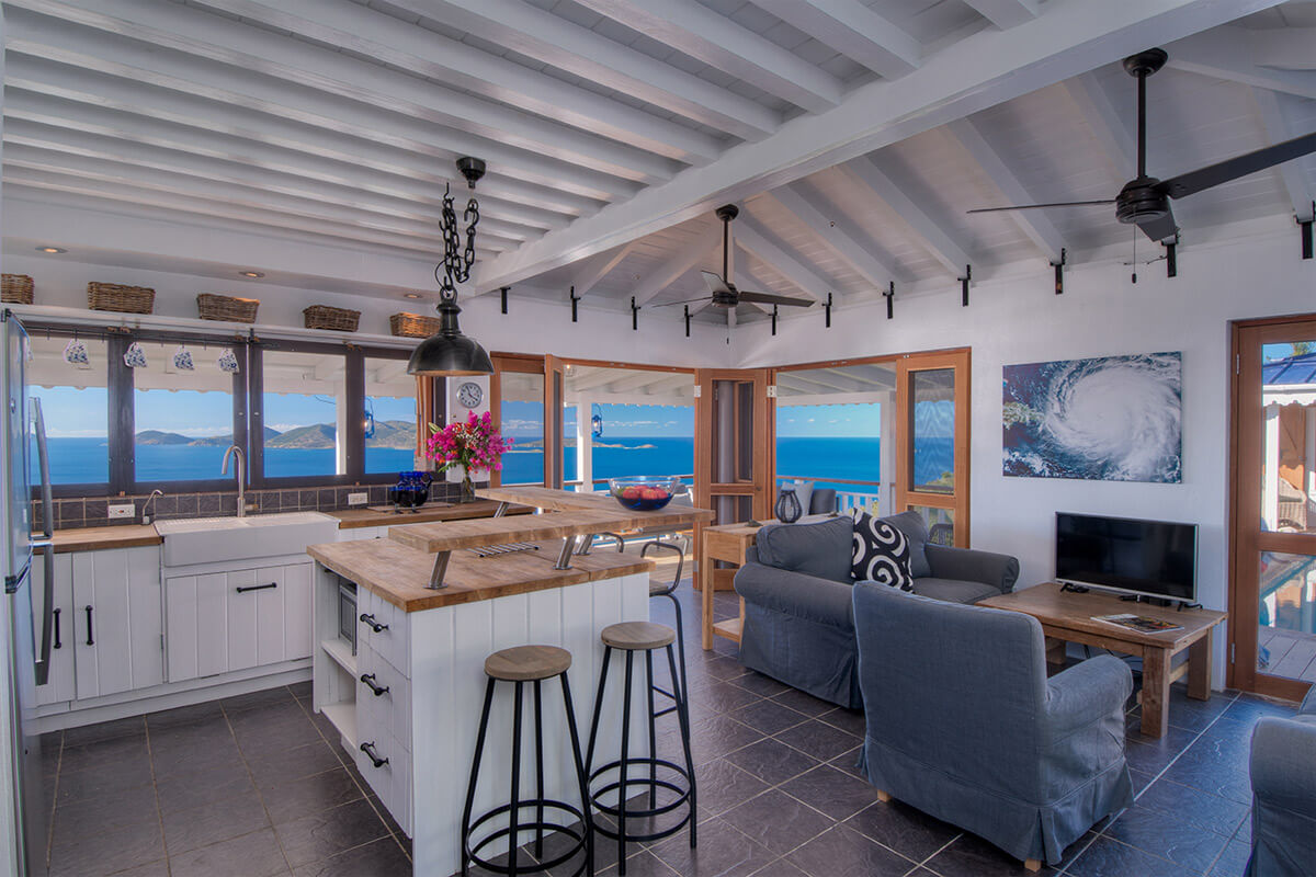 Pelican Peak Villa Living Room & Kitchen