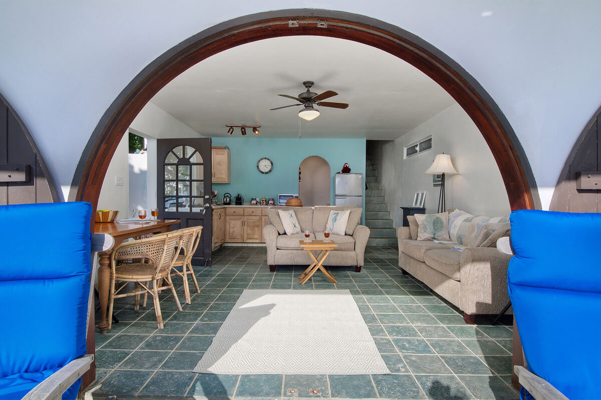 Brewers Bay Beach House Villa Living & Dining Area